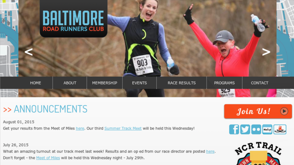 Baltimore Road Runners Club Website